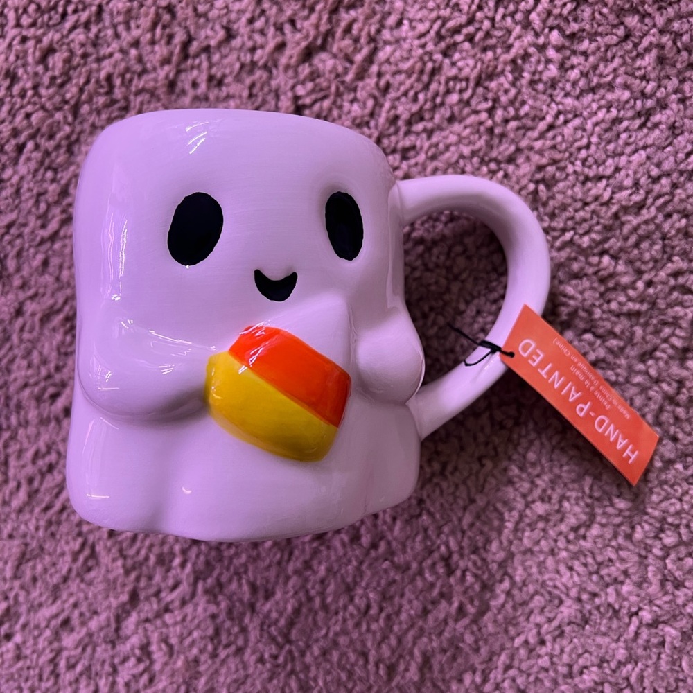 Ghost Mug with Candy Corn